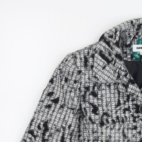 Gerard Womens Multicoloured Geometric Pea Coat Size 12 Button - Picture 3 of 12