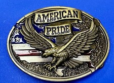 American Pride Flying Hunting Patriotic American Bald Eagle Raised Belt Buckle