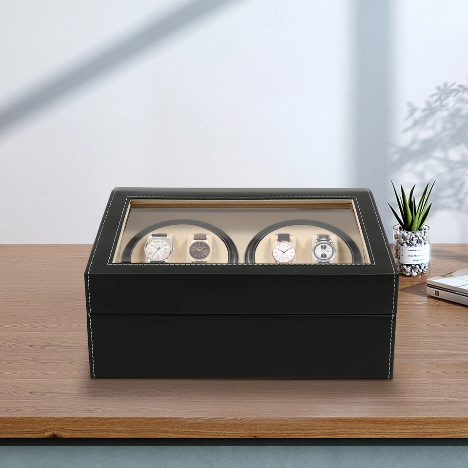 4+6 Coffret Remontoir Montre Automatique Watch Winder Boîte de Rangement  - Photo 3/4
