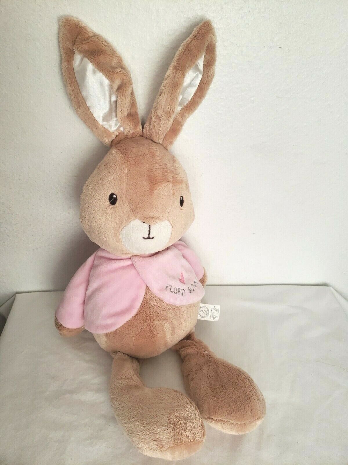 Peter Rabbit Flopsy Bunny Plush Stuffed Animal Tan Pink Jacket Beatrix Potter