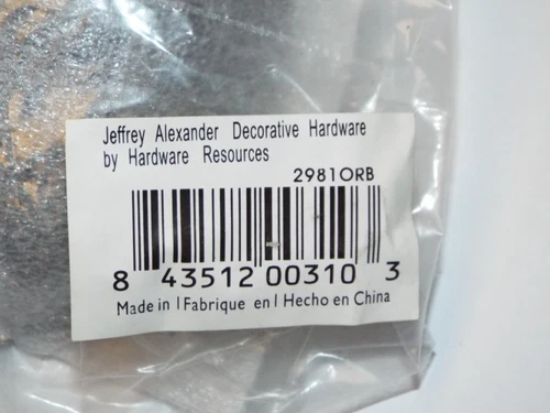 Lot of 10 Jeffrey Alexander 2981ORB 3-11/16 Long Classic Cabinet/Drawer Cup Hand - Picture 3 of 3