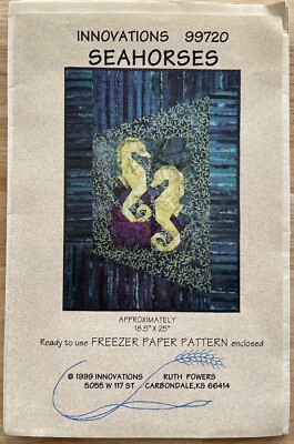 Innovations SEAHORSES 99720 by Ruth Powers Quilt Pattern 18.5 x25  UNCUT