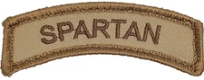 Spartan Rocker TaArc Embroidered Tactical Patch Gold Brown Tan Desert Cam Desert