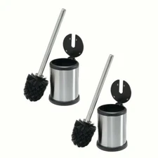 Bath Bliss 2pk Toilet Brushes w/ Closing Lid Stainless Steel