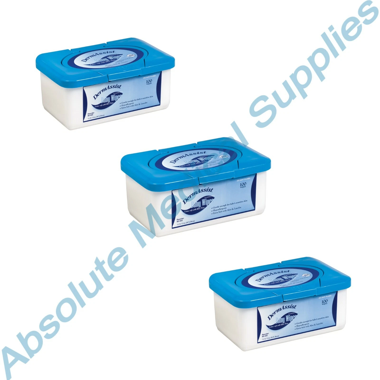 *300-Wipes* IHC DermAssist Baby 7.1" x 7.9" in Hard Tub Dispenser 80-400