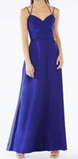 New Bcbg Maxazria Rosabelle Open back Silk Chiffon Gown Blue 0-2-4-8-10-12 398