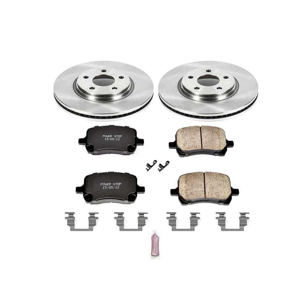Kit de disco de freno delantero y pastillas Powerstop KOE1614 para Chevrolet Malibu 2009-2012 Foto 2 de 3
