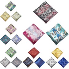 3 PCS Men Paisley Floral Pocket Square Colorful Handkerchief Wedding Party Hanky