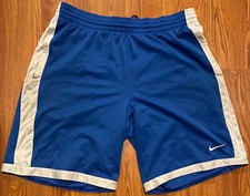 VTG Nike Blue Basketball Swoosh Gym Shorts Mens M 9" Athletic Performance Y2K