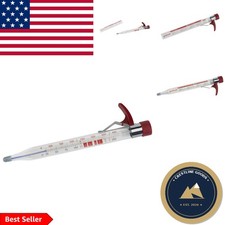 Classic Glass Tube Candy  Deep Fry Thermometer with Built-In Clip, 100-400 F