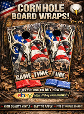 American Buck Cornhole Board Wrap 24x48 Laminated Deer Flag Vinyl Decal Sticker
