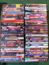 Lot of 66 Horror Thriller DVD Movies - Omen Saw Hostel Grudge Seven Hannibal