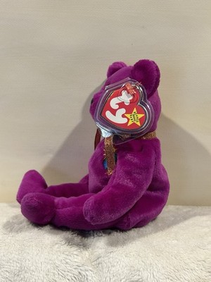 Ty Beanie Babies Millennium Bear Plush Toy - Purple 8421042265| eBay