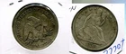 1858 O LIBERTY SEATED SILVER HALF DOLLAR VF RIM NICK 7770T