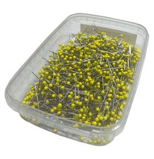 (2.49 EUR/100 St.) Multipackung Glaskopf Quilt Stecknadeln Lang gelb 1000St.