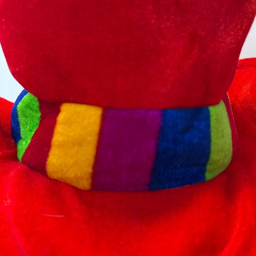 Sombrero de copa de payaso HAYES terciopelo rojo con hilo amarillo pelo Halloween hecho en EE. UU. Foto 2 de 4