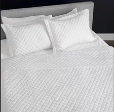 Home By Jennifer Adams Solana Diamond 3-piece Quilt Set King/Cal King - WHITE