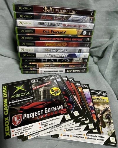 OG Xbox - Game Lot 11 titles CIB + 10 Xbox Magazine Demos & 1 Action Replay