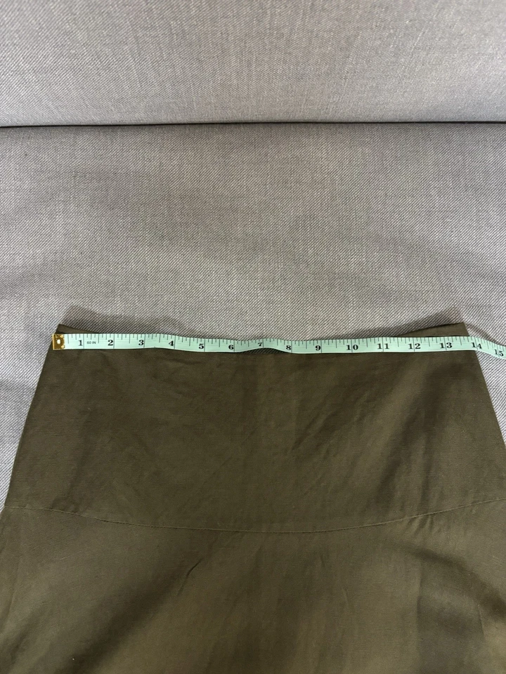 Ann Taylor 女式绿色亚麻混纺裙 0 码 — 第 4/4 张图片