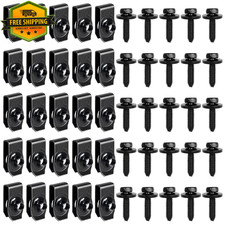 1/4 Body Bolts and U-Nut Clips Kit 50pc Automotive Body Fender Bolt Kit