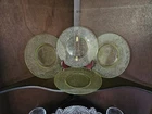 Vintage LE Smith By Cracky Uranium Glass Plate 8" Canary Yellow Depression Glow