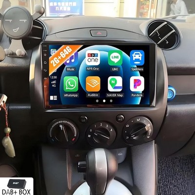 9'' 2+64G Für Mazda 2 2007-2013 CarPlay Autoradio Android 15 GPS Sat Nav RDS DAB+