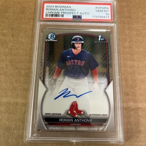 2023 bowman chrome prospect  roman anthony auto PSA 10 (SEE PHOTOS)
