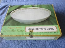 NOS new Vintage Queen Anne Fine China Oval Serving Bowl (1) Signature Collection