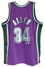 Ray Allen Signed 2001-02 Milwaukee Bucks Mitchell & Ness Jersey Beckett BAS