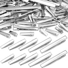 20-50x Small Medium Lot Silver Crocodile Alligator DIY Bow Blank Hair Clips UK
