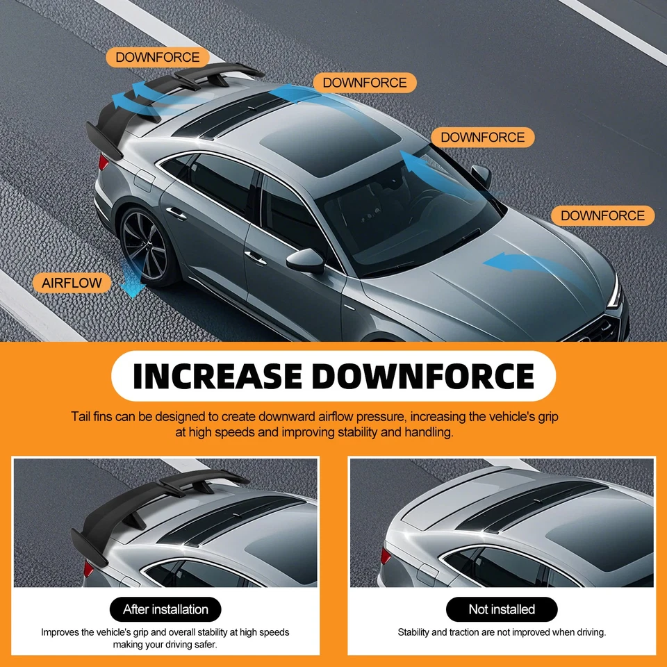 Alerón trasero mate 54" estilo PRO para Honda Civic Del Sol 1993-1997 Foto 3 de 4