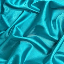 Payton TEAL BLUE Faux Silk Minimal Stretch Charmeuse Satin Fabric by the Yard