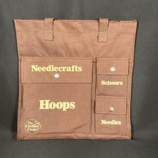 VTG The Creative Circle Textile  Crafts Tote Canvas Organizer Brown