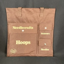 VTG The Creative Circle Textile & Crafts Tote Canvas Organizer Brown