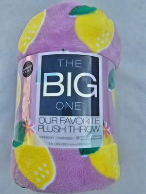 Kohls The Big One Lemons Oversized Plush Throw 5ftx6ft - New