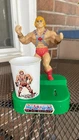 VTG 1985 Masters of the Universe He-Man Toothbrush Holder (Base, Cup, & Figure )