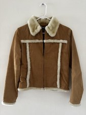 Woman’s Faux Leather Sheepskin Suede Cowboy Jacket Cavalini Small