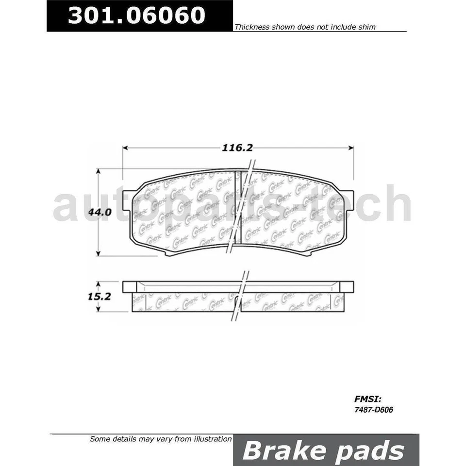 2x Centric Parts Front Rear Disc Brake Pad Set For Toyota 4Runner 2010~2019 - Image 3 of 4