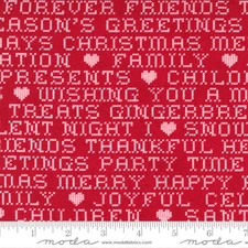 Hustle and Bustle Rejoice Hearts Candy Red by BasicGrey for Moda 1/2 Yard 