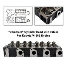 Complete Cylinder Head With Valve Spring & Gasket Kit For Kubota V1505E V1505D,