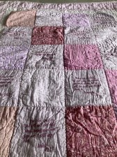 Baby Quilt Religious Prayer Pink Block Pattern Bible Scriptures 45x 38.5