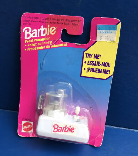 Vintage 90s BARBIE Food Processor • Wind Up Doll House Toy Accessory • WORKS! - 第 1/5 張圖片