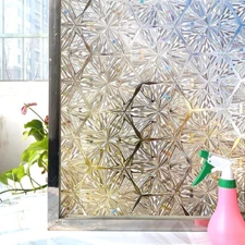 Privacy Window Film Non-Adhesive Glass Film Static Cling Rainbow Window Stickers