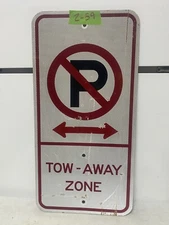 Retired Street Road Traffic Sign - No Parking Tow Away Zone 12"X24" 2-59