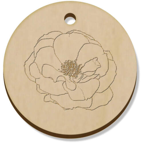 11 colgantes/dijes de madera ""Rosa salvaje"" de 34 mm (PN00062698) - Imagen 1 de 1