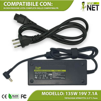 Netzteil kompatibel mit ACER ASPIRE 7 A715-72G-77TV A715-74G-56VU 7,1A 19V