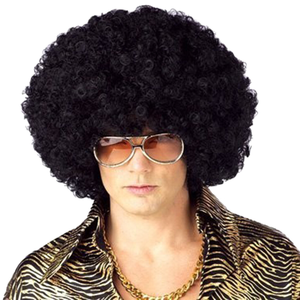 men's women's 70s disco era black jumbo afro curly wig one size with wig  cap usa