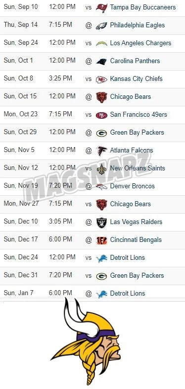 minnesota vikings 2023 football schedule