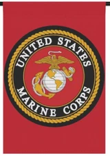 12X18 US MARINE USMC OFFICIALLY LICENSED DOUBLE Sided 100D GARDEN Flag Sleeve