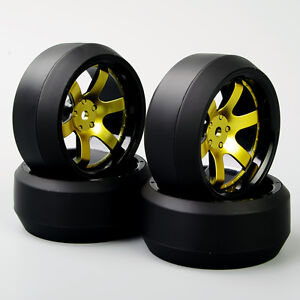 4PCS 3 Degree 12MM Hex Drift Tires&Wheel Rim For HSP HPI 1:10 On-Road Racing Car